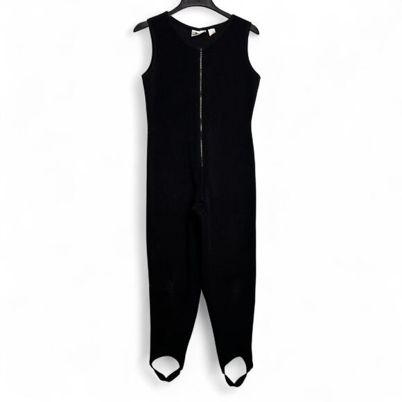 VTG V Sport Alpine Size Medium Fleece Jumpsuit Stirrup Pant Zip Front Base Layer - Picture 1 of 7